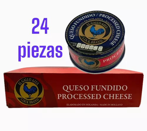 24 Latas Queso Fundido Gallo Azul 300g Queso Holandés