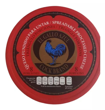 3pzas Queso Fundido Triangulos Untar El Gallo Azul 140g C/u